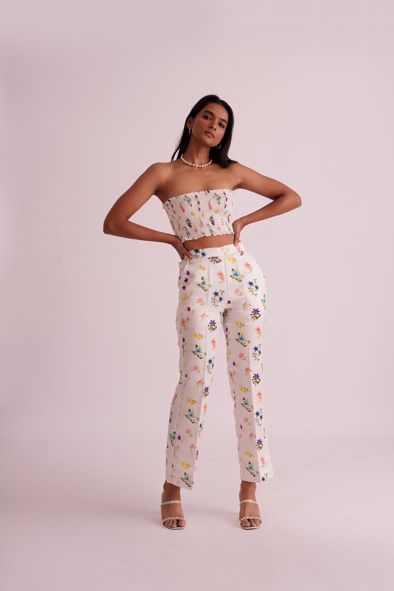 Floral Pant - White