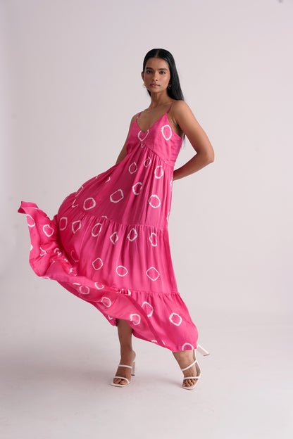 Tiered Dress -Pink